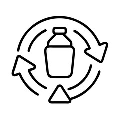 Recycle arrow bottle, recycling symbol, eco friendly, recycle container, recycle plastic bottle icon