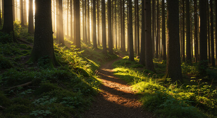 Obraz premium morning in the forest