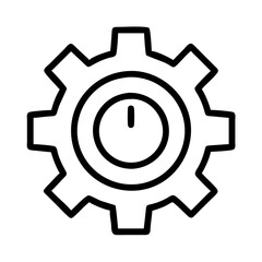 Gear clock icon vector illustration for time management settings and productivity concept design