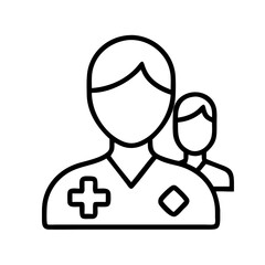 Medical team healthcare professionals doctors nurses staff hospital clinic outline icon vector