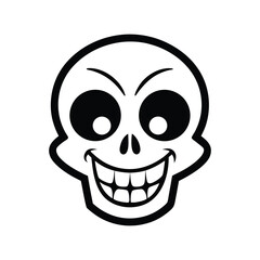 a black outline cartoonish a skull vector illustration .eps