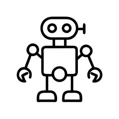 Robot vector illustration, robotics, ai, automation, technology, machine, cyborg, android, outline icon