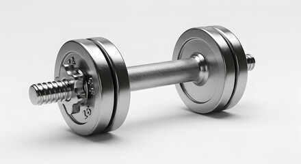 Lifting Dumbbell on White Background for Strength Training