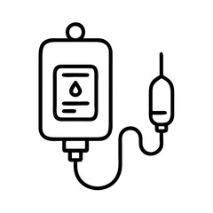 Iv drip vector icon intravenous therapy saline solution bag medical treatment and healthcare concept