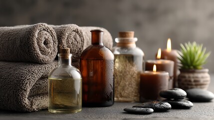 Spa essentials on a table