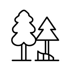 Outline tree forest nature park landscape environment ecology conservation woods line art vector graphic