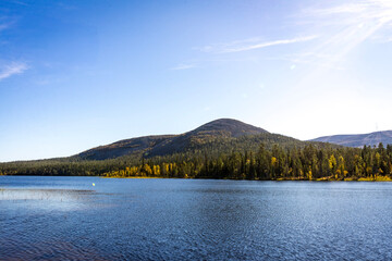 Autumn Day at a Lake in Lapland