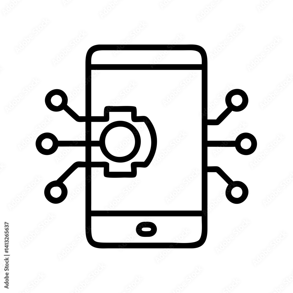Poster mobile app development smartphone application technology digital device interface design system