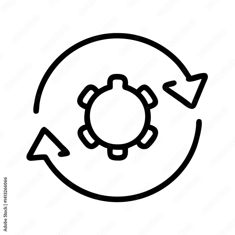 Aufkleber gear process automation workflow technology system engineering development management cycle update