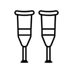 Find medical crutches for injury recovery and mobility assistance equipment outline vector art