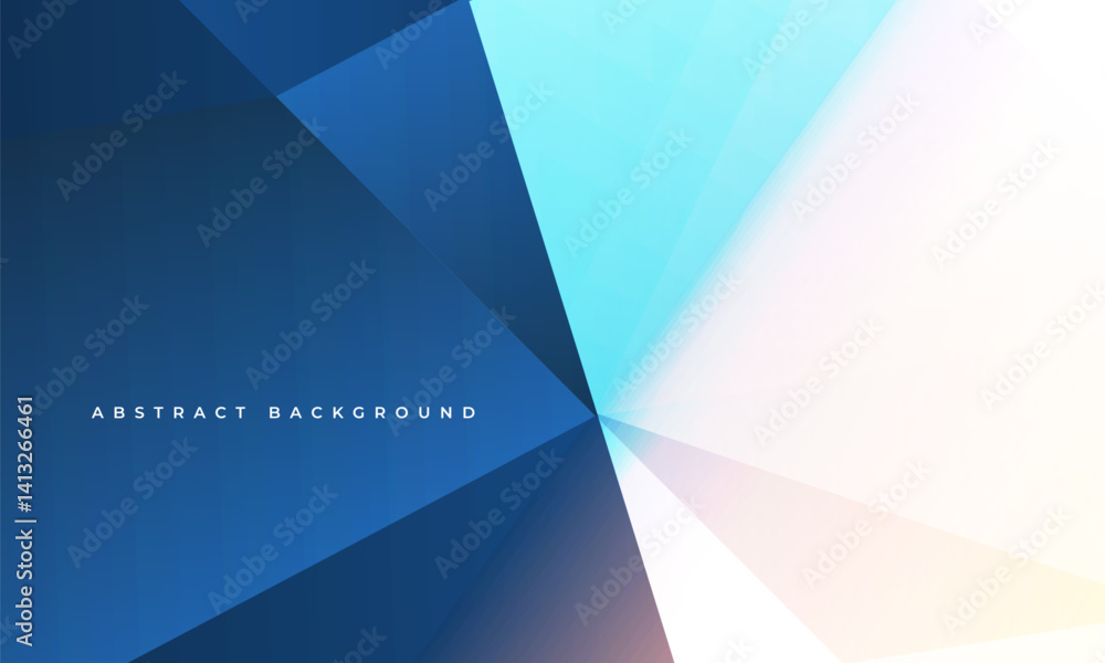 Poster blue and white modern abstract background. light presentation backdrop with geometric shapes. vector