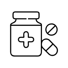 Medicine bottle with pills vector illustration for medical and healthcare concepts design element