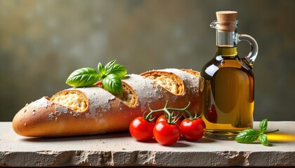 细腻油画：地中海菜肴的诱人细节