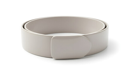 Laying Flat Light Gray Belt on White Background