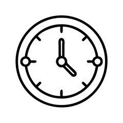 Outline clock time watch timer hour minute second deadline appointment schedule alarm icon design