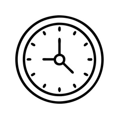 Outline clock time watch timer hour minute second deadline schedule appointment reminder illustration