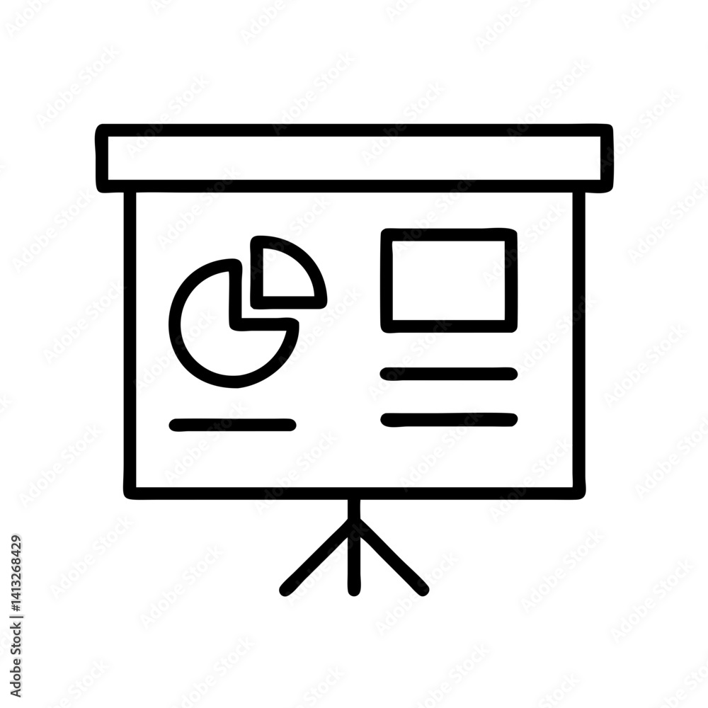 Poster presentation board with graph data analysis and business report for sales marketing strategy