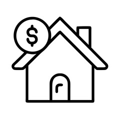 House price home value real estate mortgage property investment finance loan cost dollar sign icon