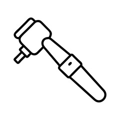 Otolaryngology otoscope diagnostic tool for ear exam and medical checkup line art illustration