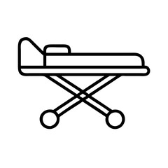 Find hospital bed stretcher vector icon emergency room medical equipment patient transport symbol design