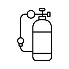 Oxygen tank scuba diving gear equipment vector illustration for sports and recreation usage