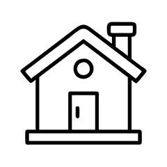 Outline house home building architecture construction real estate property residential structure icon vector