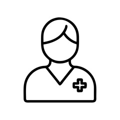 Outline vector of a medical professional doctor nurse healthcare worker wearing scrubs uniform