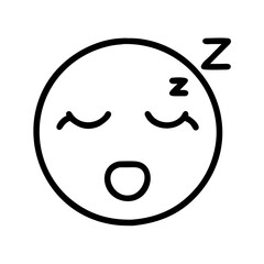Obraz premium Sleeping face emoji vector illustration, sleep, tired, dream, rest, nap, snooze, zzz, tired face icon