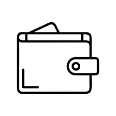 Outline wallet icon vector illustration design, money, cash, finance, payment, business, savings, purse