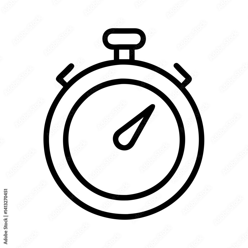 Poster outline stopwatch timer clock icon vector image for time management deadline and productivity concep