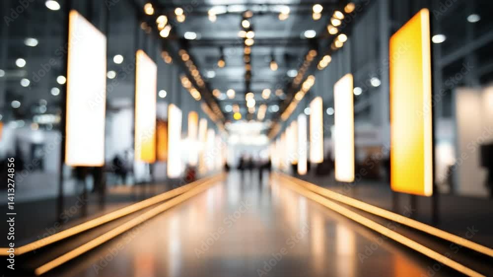 Poster illuminated pathway: a blurred, dynamic perspective guides the eye along a luminous pathway of suspe