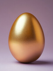 Golden egg symbolizing wealth and prosperity, isolated on a gradient.