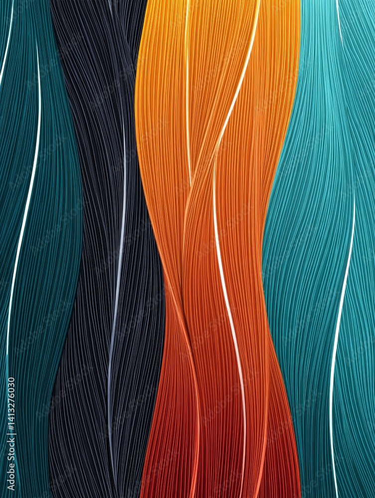 Poster abstract wave pattern background - colorful abstract background featuring flowing, wavy lines in tea