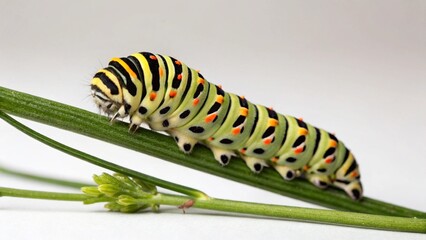 Fototapeta premium Asp Caterpillar on studio background 