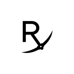 letter r initial miner tools monogram logo