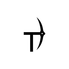 letter t initial miner tools monogram logo