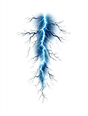 Electric Bolt Lightning Strike Thunder Clipart - Powerful blue lightning bolt, isolated on white. Symbolizes energy, power, nature's fury, electricity, and storm