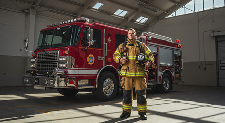 firefighters in a fire station