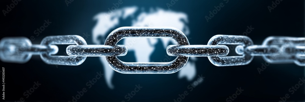 Poster global blockchain network security - secure global transactions, data integrity, decentralized syste