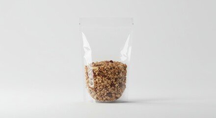 Clear Plastic Granola Bag with Visible Texture