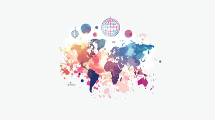 Obraz premium Global Wireless Network Connection: Futuristic Abstract Design iot web data icon world modern vector