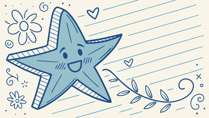 hand drawn vector illustration of an abstract star