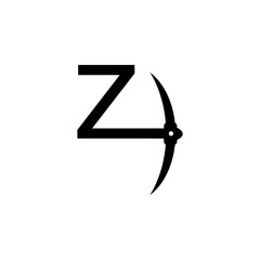 letter z initial miner tools monogram logo