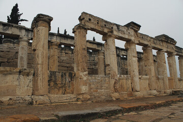 Ancient ruins of the Roman Empire in Hierapolis, Turkey.