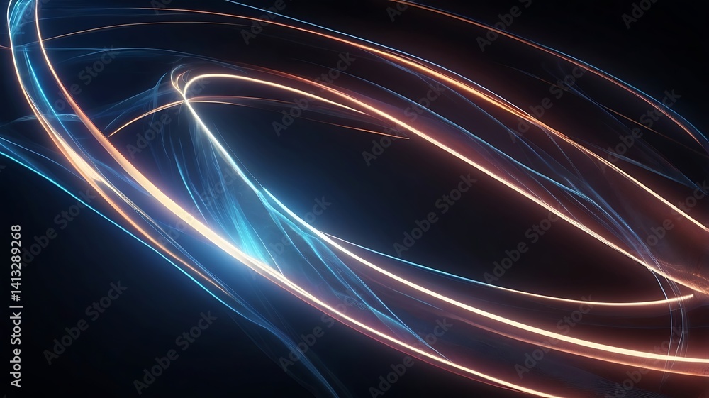 Poster abstract 3d blue background with waves. generative ai.