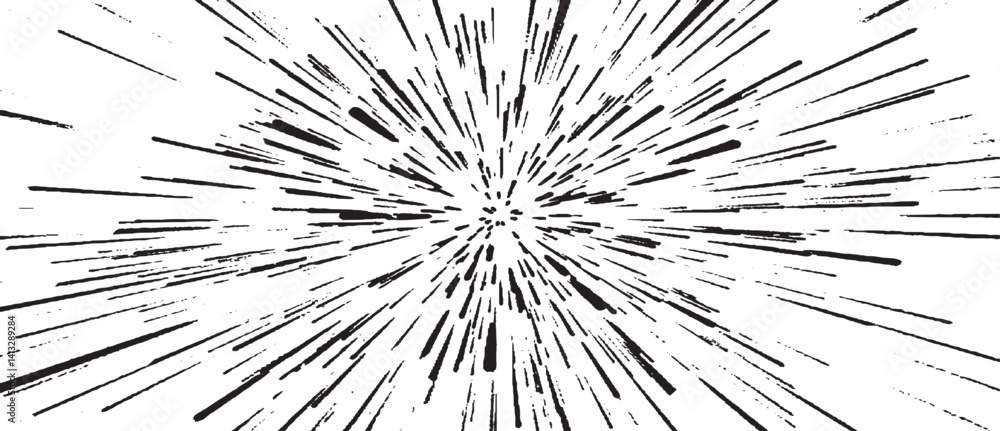 Poster circular starburst explosion texture. distressed uneven grunge background. abstract vector illustrat