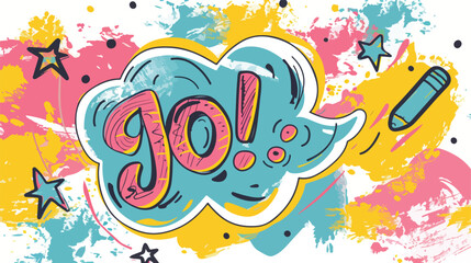 Fototapeta premium Handdrawn Good Job Speech Bubble: Celebrate Success with this Cute Vector Illustration Perfect for 