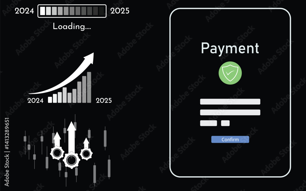 Fototapete sleek payment interface with progress tracking and user interaction: a modern design for financial t
