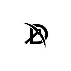 letter d initial miner tools monogram logo