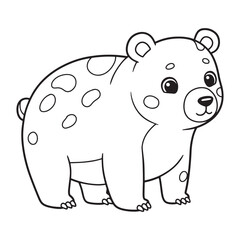 Obraz premium Cute bear coloring page for kids 